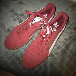 Puma Burgundy Suede W/ Bumble Gum Sole Size 12