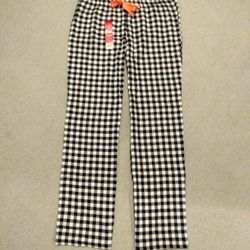 BRAND NEW WITH TAG LADIES SO INTIMATES BLACK WHITE CHECK WITH SILVER GLITTER JUNIOR SLEEP FLANNEL LOUNGE PANTS SIZE LARGE LONG