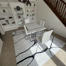 Modern White Dining Table Set w/ 4 Chairs – $100 (Quick Sale)