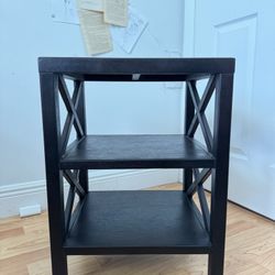 Black X-Frame 3-Tier End Table