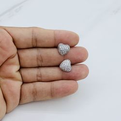 925 Sterling Silver Women Stud Earrings  ❤️ Sterling Silver   ❤️ screw back  ❤️ Heart Shape ❤️ Aretes Corazones En Plata 