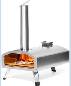 Pizza Oven Outdoor 12'' - Wood Pellet Pizza Oven, Woodfired & Stonebaked Pizza Maker for Outside, Portable Stainless Steel Pizza Stove for Charcoal Gr