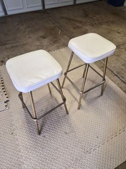 Pair of Vintage Chrome Bar Stools