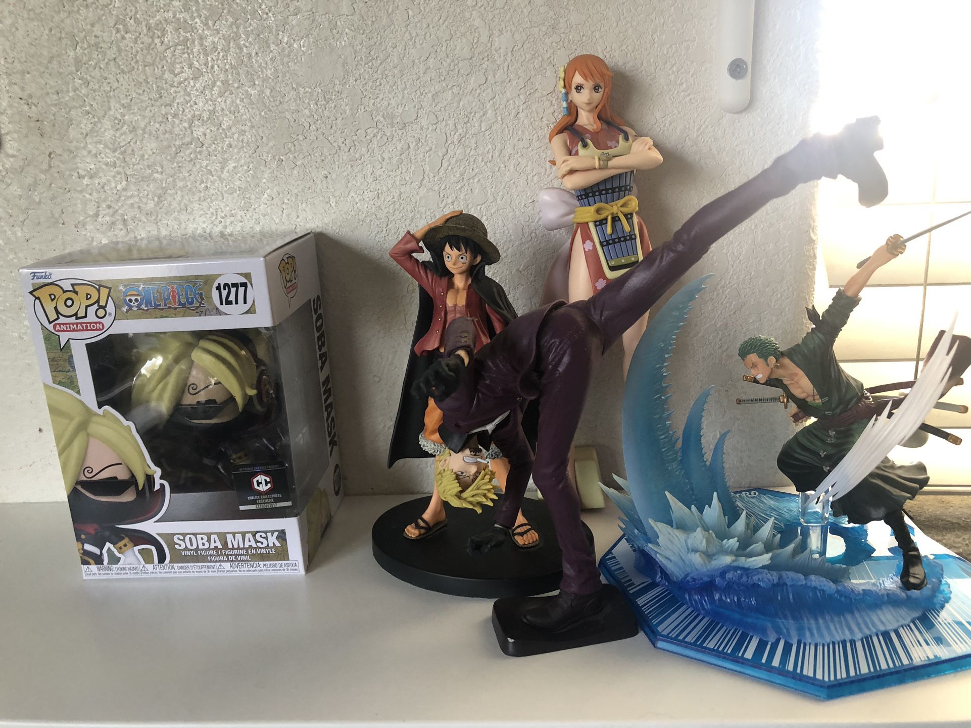 One Piece Anime Figures/Collectibles (Luffy, Zoro, Sanji,Soba Mask)