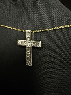Diamond Cross In 14K White Gold