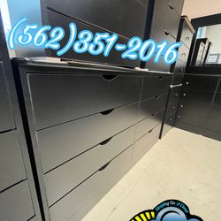 Black Katy Eight drawer Dresser Compressed Chest Comoda Nueva 