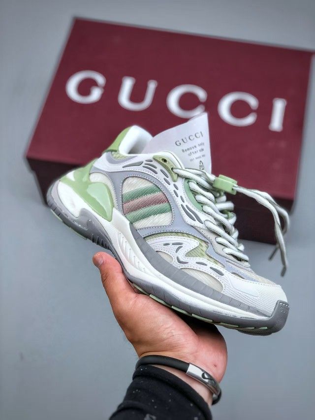 Gucci Round Toe Drawstring High Luxury Hundred Casual Men's and Women's Sneakers