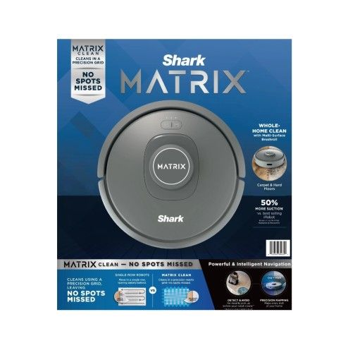 SHARK Matrix Robot Vacuum Multi-Surface Brushroll Carpets & Hard Floors (Model: RV2300)