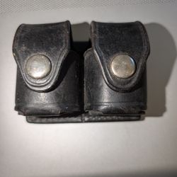 Six Second Black Leather Reloader Belt Holder Case. H-K-S 103 XL Approx 1 1/2" Dia. For Each Load