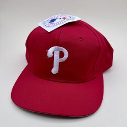 Vintage 90s MLB Philadelphia Phillies Logo Eds West Signature Snapback Hat New