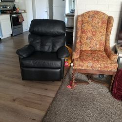 Recliner  and  antique  chair
