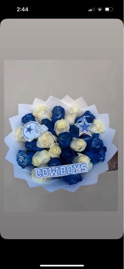 Dallas Cowboys Rose Bouquet Blue and White