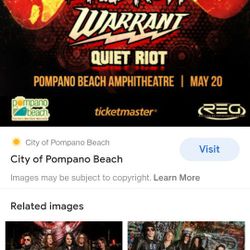 2 Tickets To Skid Row Tonight In Pompano