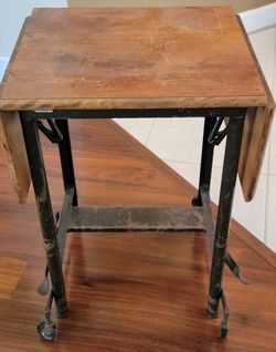 Typewriter Stand - Vintage Industrial Metal Drop-Leaf