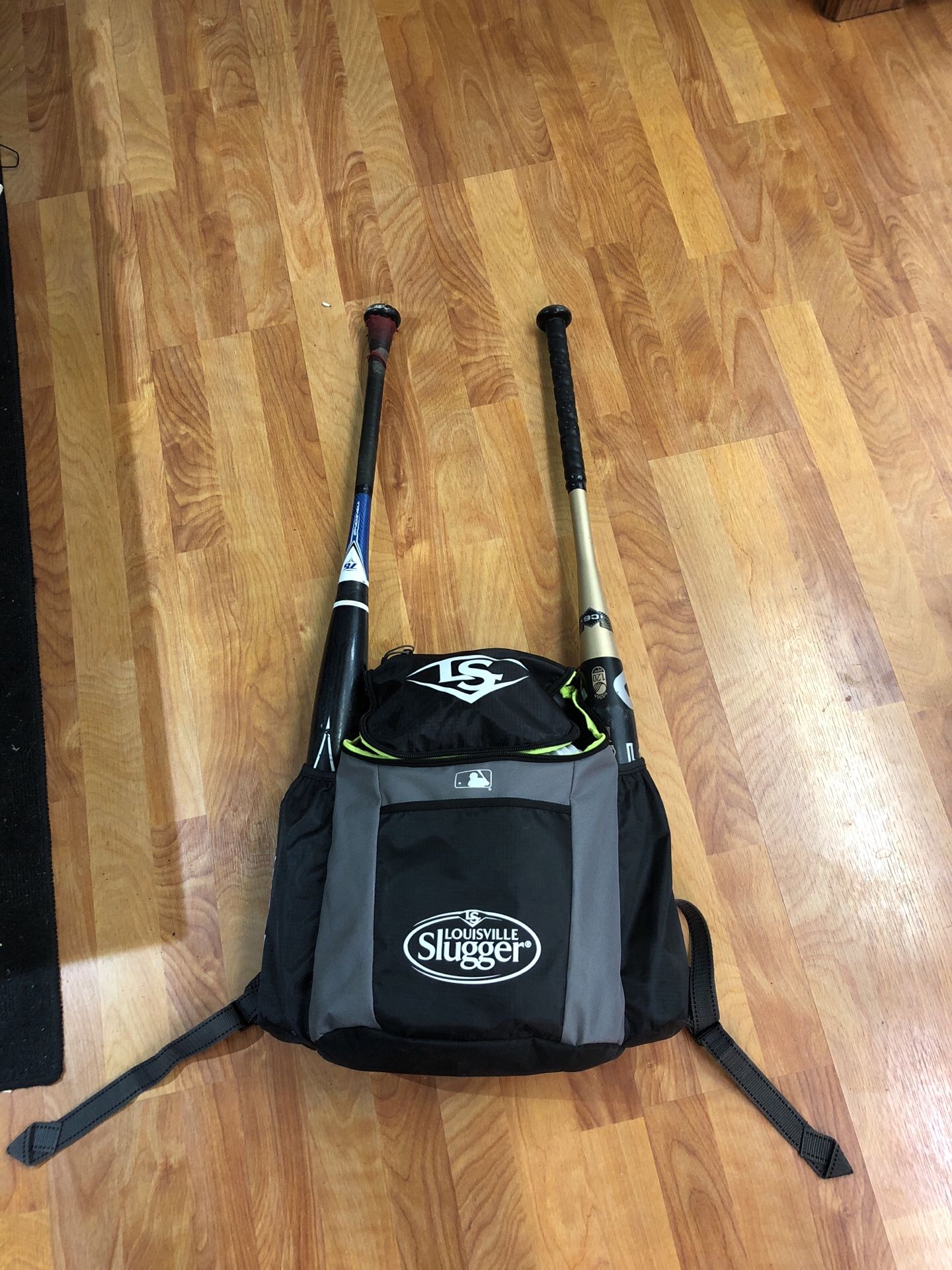 Baseball kit 2 softball bats backpack