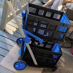 Collapsible Shopping Cart With Two Baskets Included 