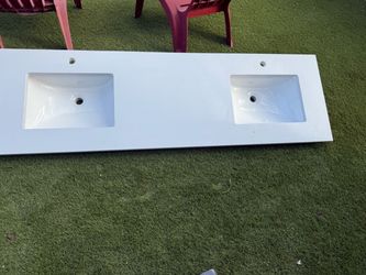 Double Sink White Vanity Countertop