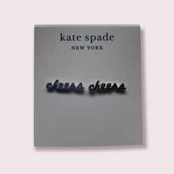 NWT KATE SPADE  SILVER TONE CHEERS STUD EARRINGS New