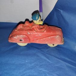 Vintage Sun Rubber Disney Donald Duck and Pluto Roadster Carl