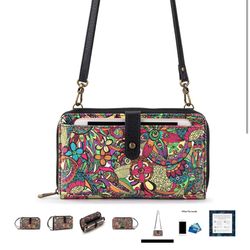 Sakroots Artist Circle Smartphone Crossbody in Eco Twill, Detachable Wristlet Strap
