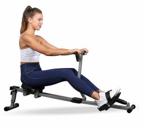 Rowing Machine Rower Ergometer, with 12 Levels of Adjustable Resistance, Digital Monitor and 260 lbs of Maximum Load Black