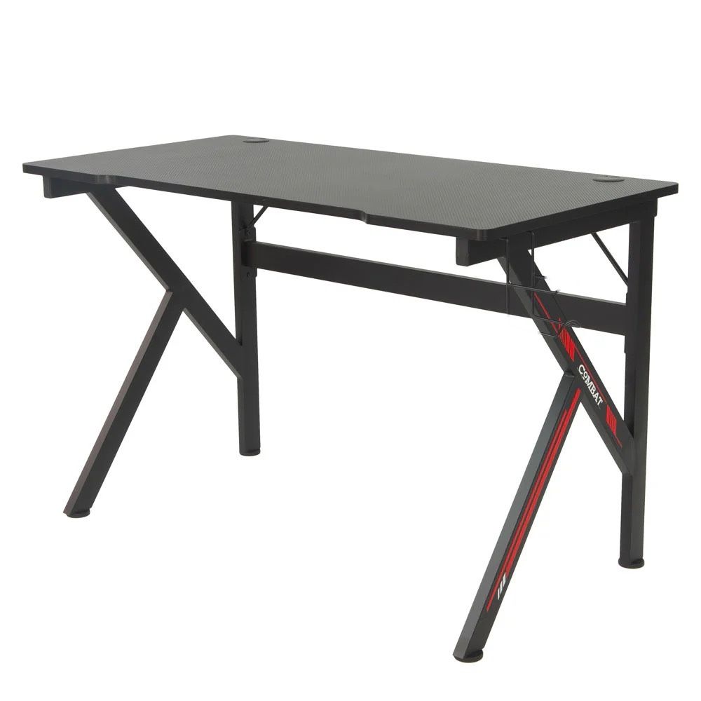 29.5 in. Black Metal Gaming Desk Gamers Computer Desk E-Sports K-Shaped