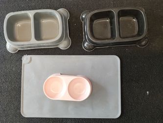 Small Pet Feeding Bowls and Feeding Mat