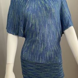 Blue and Green Mesh Sweater Top Size Small/Medium.