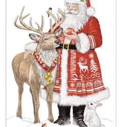 Flour Sack Kitchen Dish Towel Nordic Santa Mary Lake - Thompson New