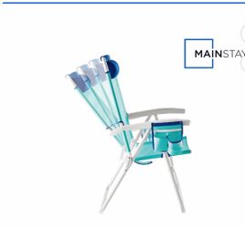 Mainstays Folding Beach Chair with Side Pocket