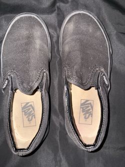 VANS Kids Black Canvas Slip-On Low Top Casual Shoes US 13