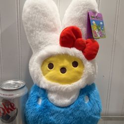 Hello Kitty/Peep Plush With Blue Overalls 