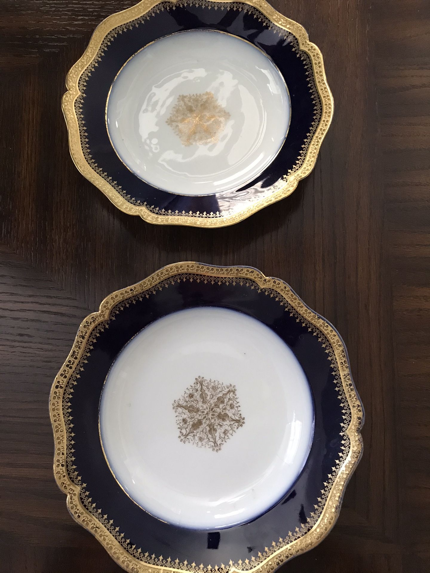 Limoges cobalt blue and gold China