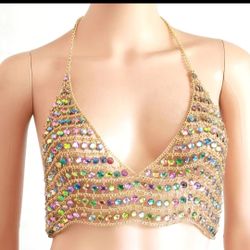 Summer Colored Diamond Bikini Bra Accessory For Women 