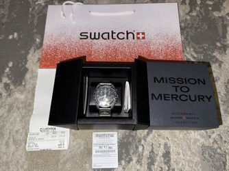 Omega X Swatch Moonswatch Mission To Mercury Watch Authentic + BAG