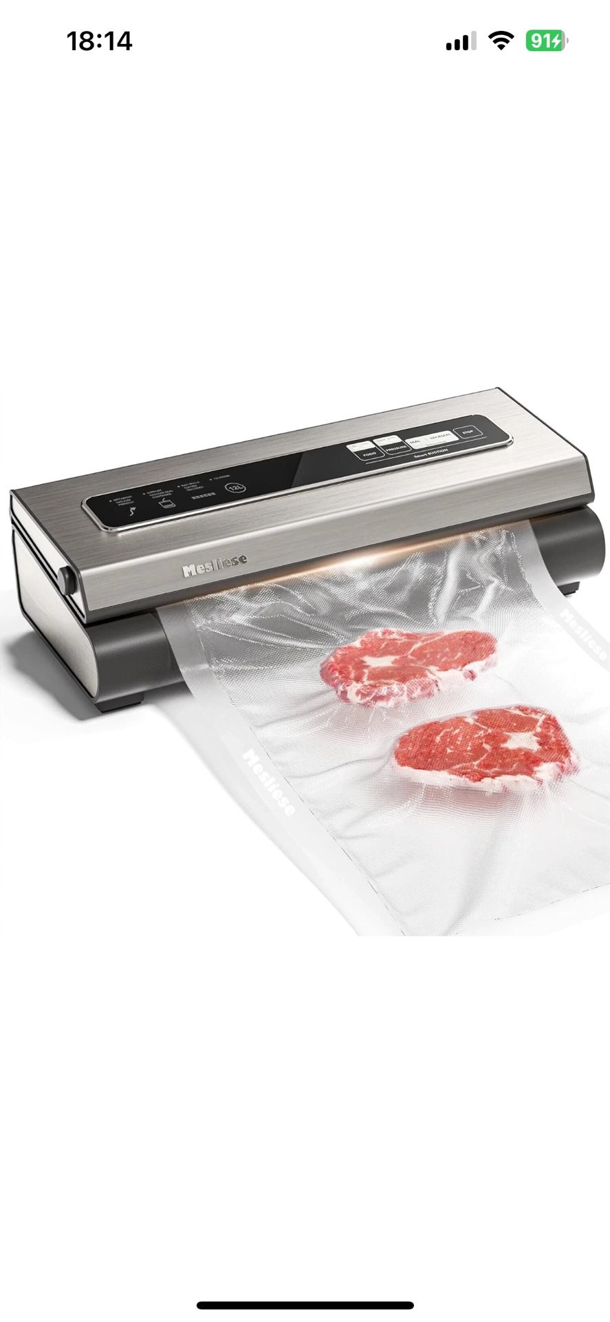 Powerful Vacuum Sealer Machine 90Kpa,6-in-1 Compact Preservation-Dry&Moist Modes