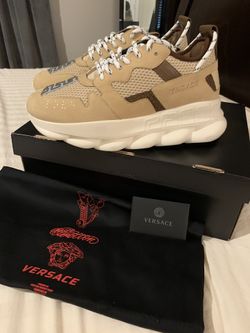 Brand New Versace Chain Reaction Beige Autumn Leaf Size 9 US/42