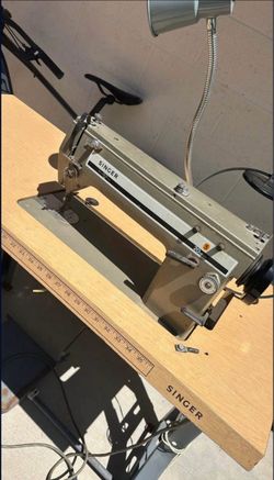Vintage Singer Sewing Machine with Original Table - Needs Repair