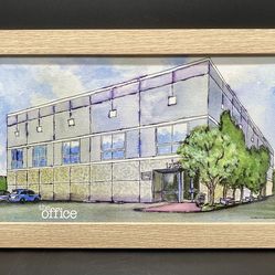 The Office Pam Beesly Watercolor Building Painting