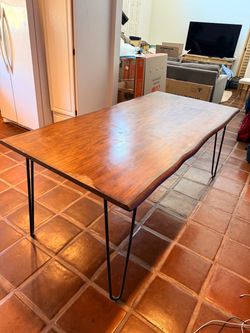 Live Edge Wood Table with Hairpin Legs! $20!!