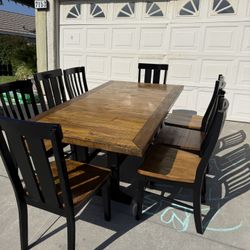 Rustic Dining Table With 8 Chairs 