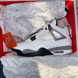 White Cement Jordan 4s 
