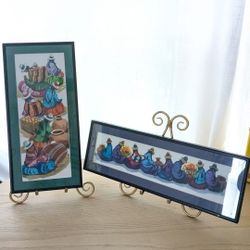 Vintage Original Watercolor Art Painting by Edilberto Hinojosa 96 Perú Women