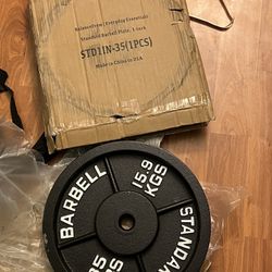 BalanceFrom Cast Iron Plate Weight Plate 1-Inch    35LB (Set of 2)