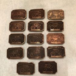 14 Brass Wells Fargo Belt Buckles