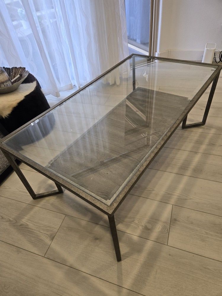 Glass Coffee Table With Shelf