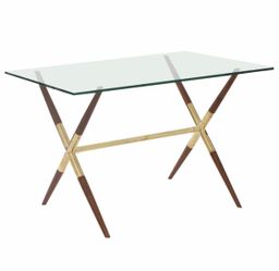 Glass and Walnut Table
