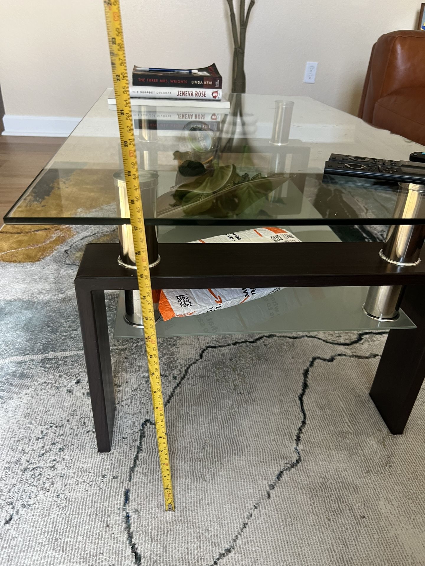 GLASS TOP COFFEE TABLE