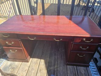 2 desk, cerdenza, small cabinet and table with 4 chairs