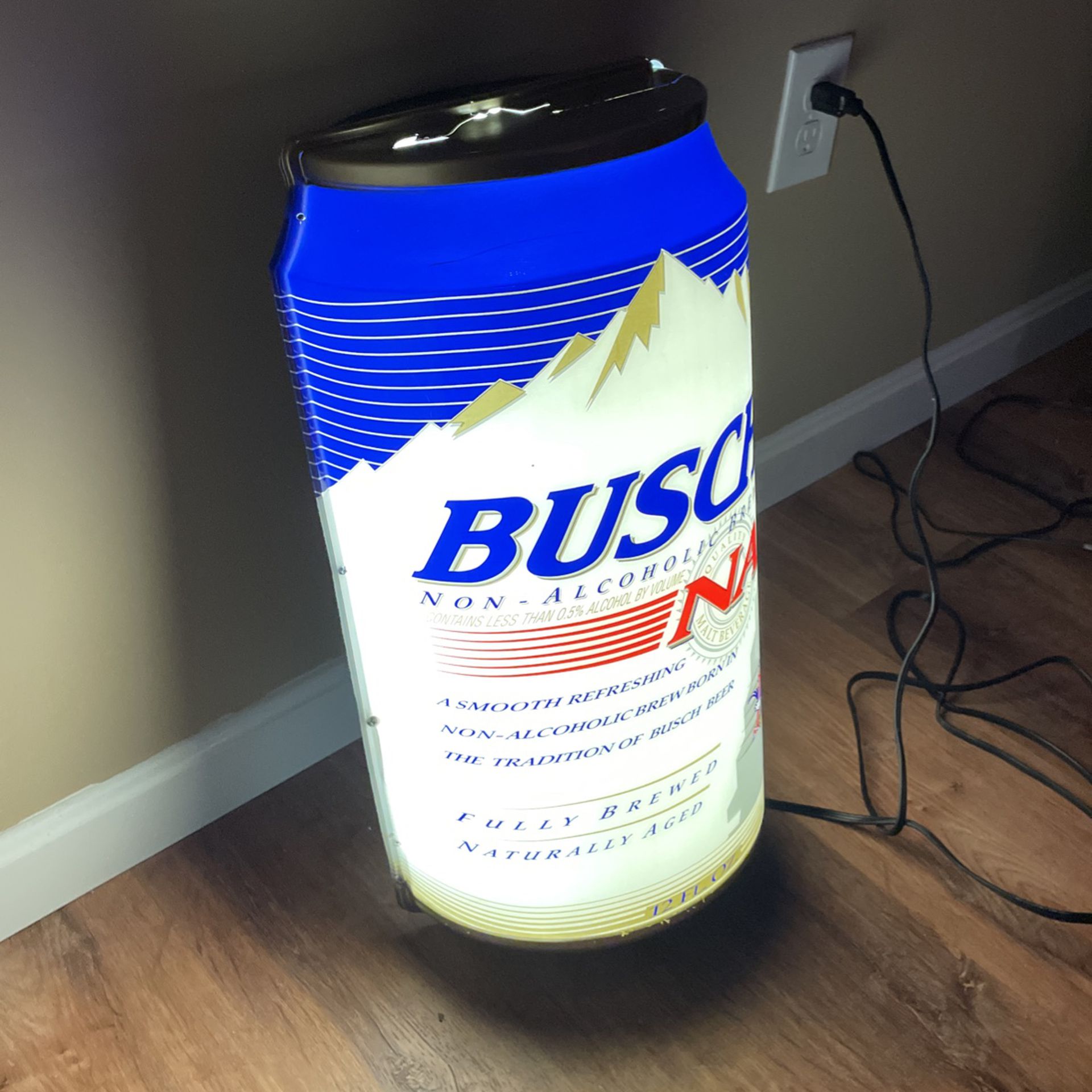 Incredibly rare 25” Lighted busch NA Can Sign